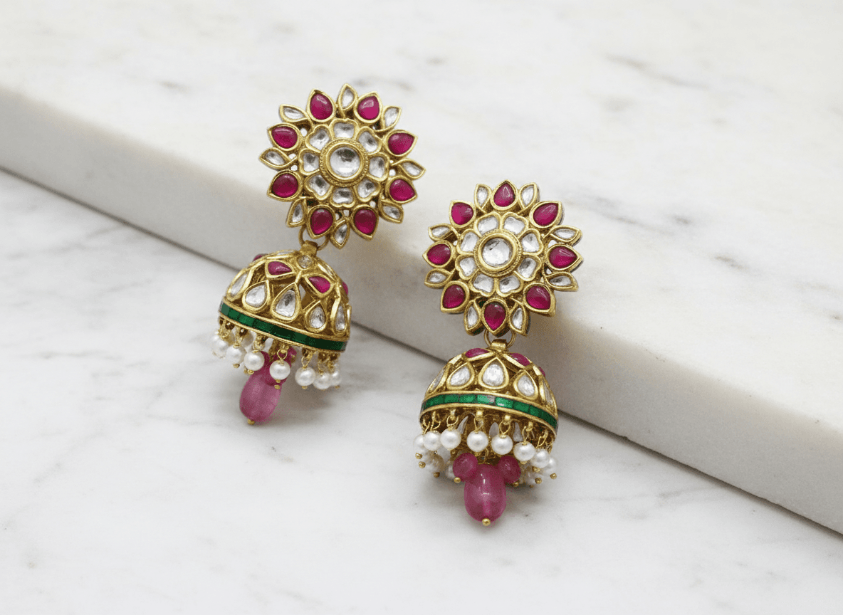 Kundan Jhumka Earrings